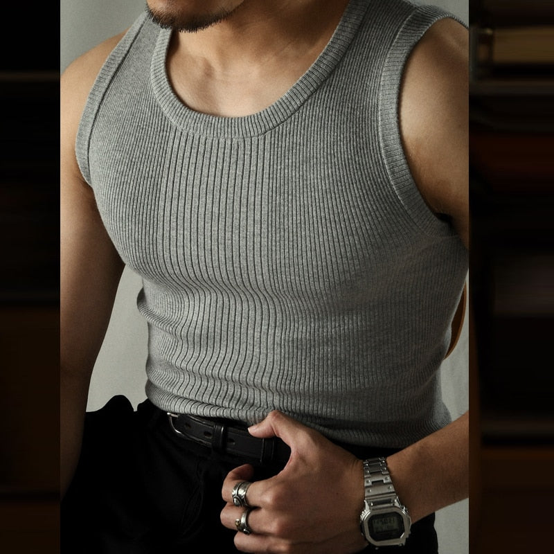 Tanktop Voor Heren - Old Money Style - Katoen