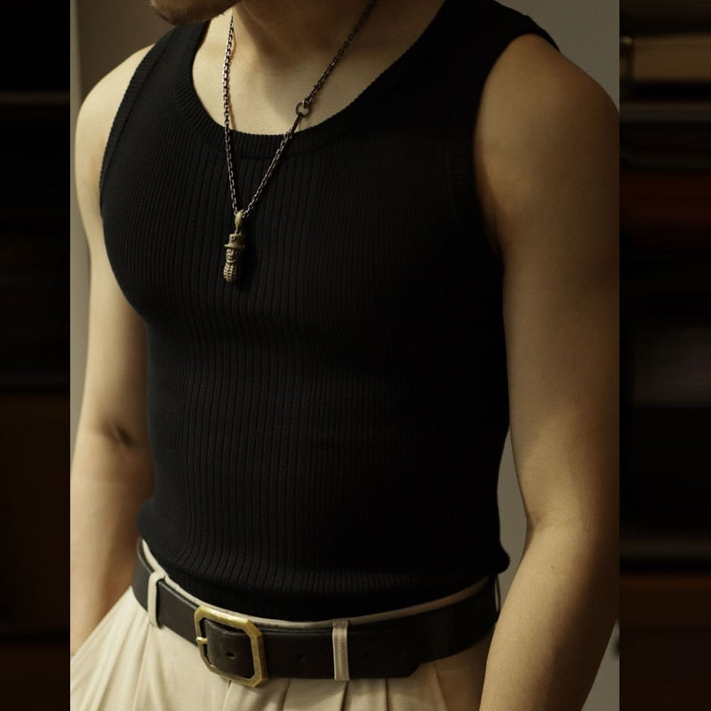 Tanktop Voor Heren - Old Money Style - Katoen