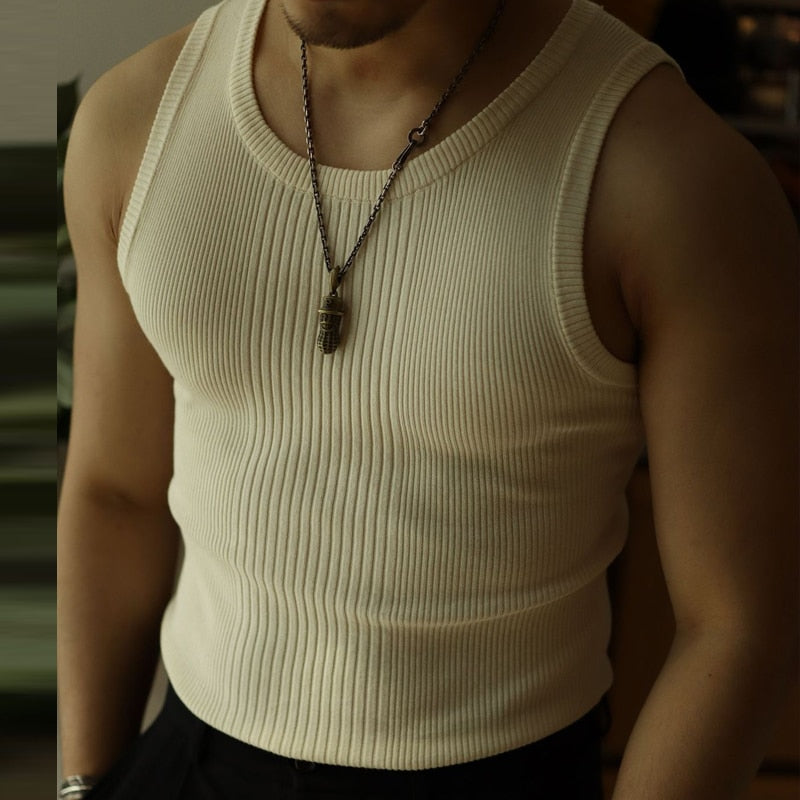 Tanktop Voor Heren - Old Money Style - Katoen