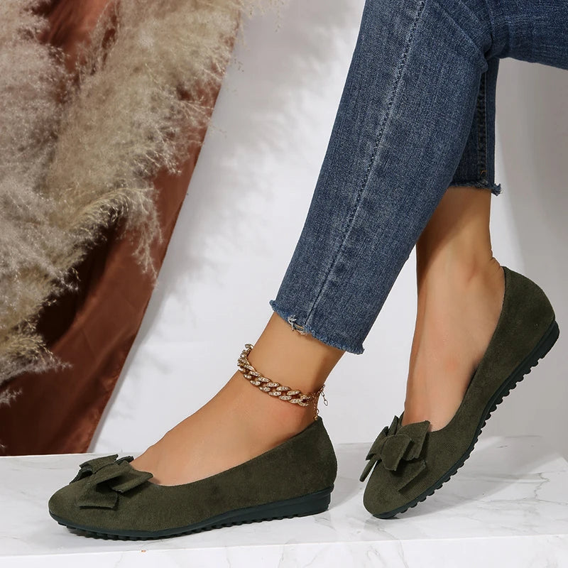 Elyssa | Strik suède flats