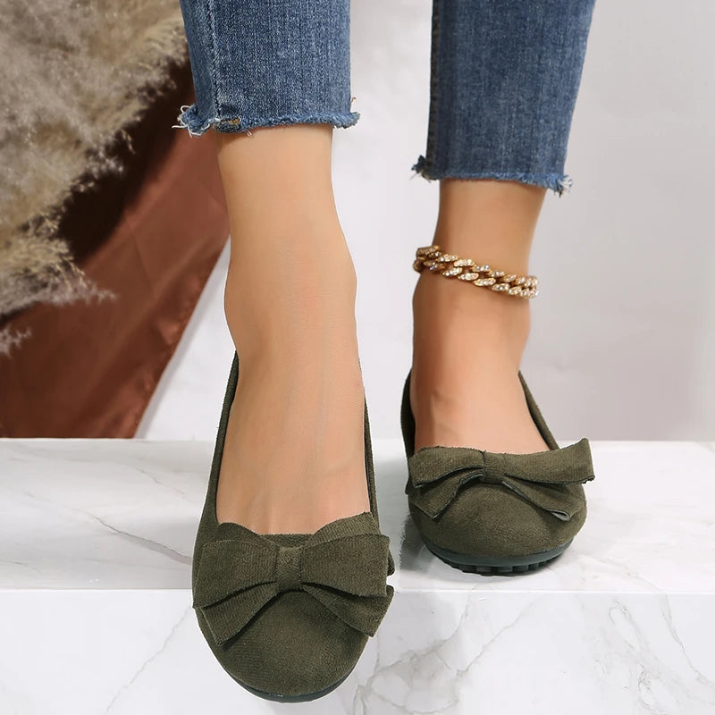 Elyssa | Strik suède flats