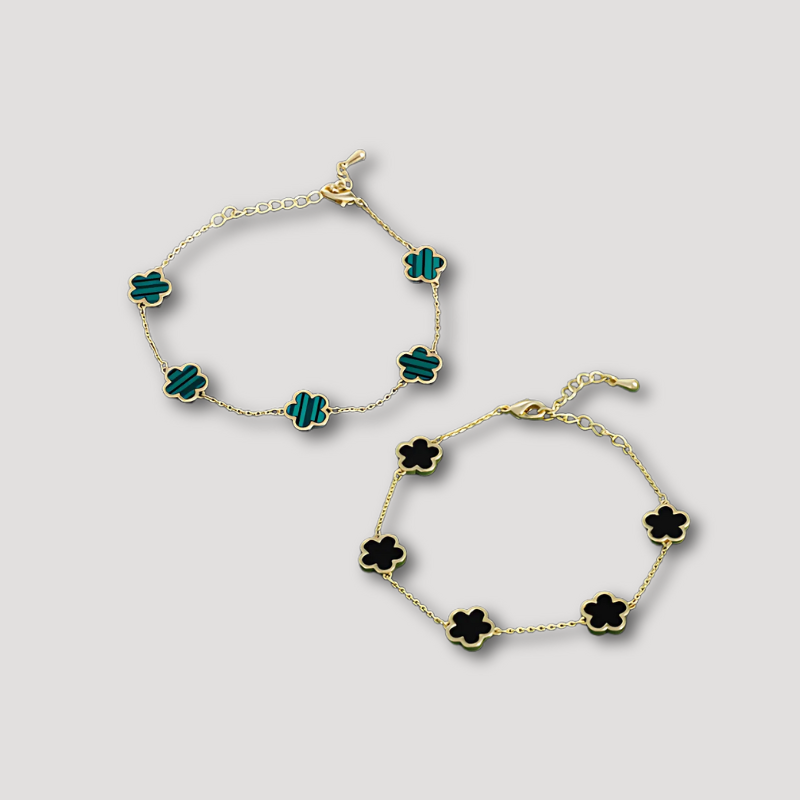 Gouden Klaver Bloem Armband - Sieraad Dames - Klaverbloem
