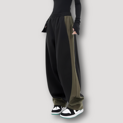 Splitsen Tweekleurig Baggy Wide Leg Joggingbroek