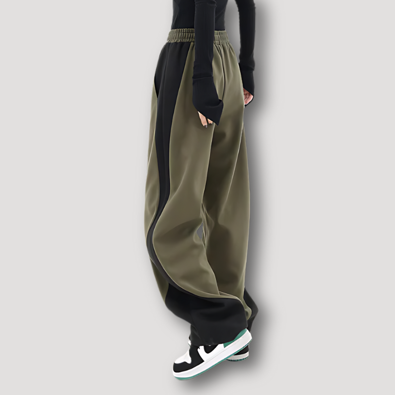 Splitsen Tweekleurig Baggy Wide Leg Joggingbroek