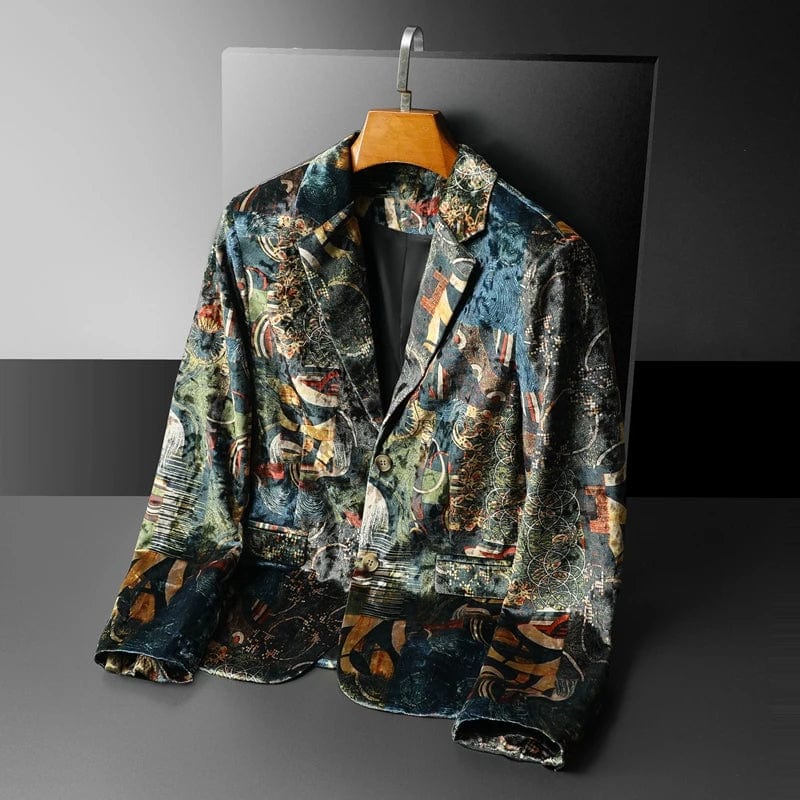 Luxe Print Vintage Blazer Casual Kostuumjassen