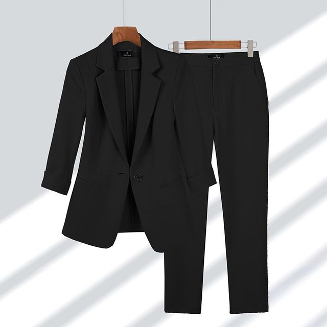 Elegant dames trainingspak blazer jas broek set