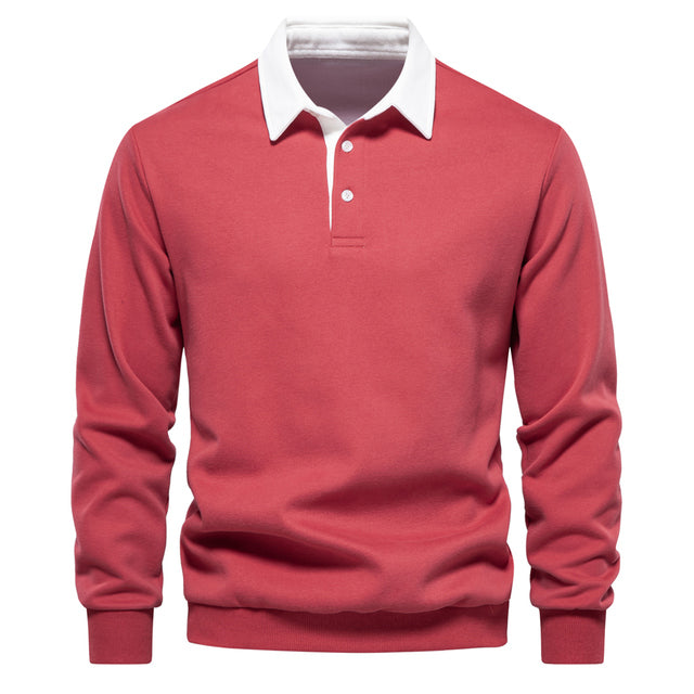 Herfst vintage polo hals sweatshirt