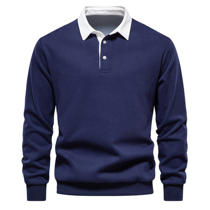 Herfst vintage polo hals sweatshirt