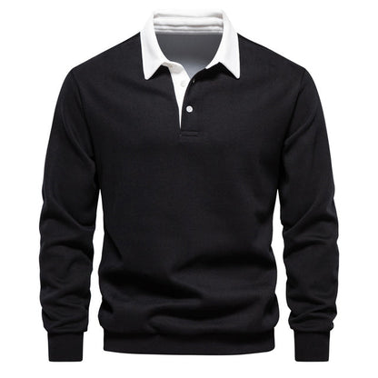 Herfst vintage polo hals sweatshirt