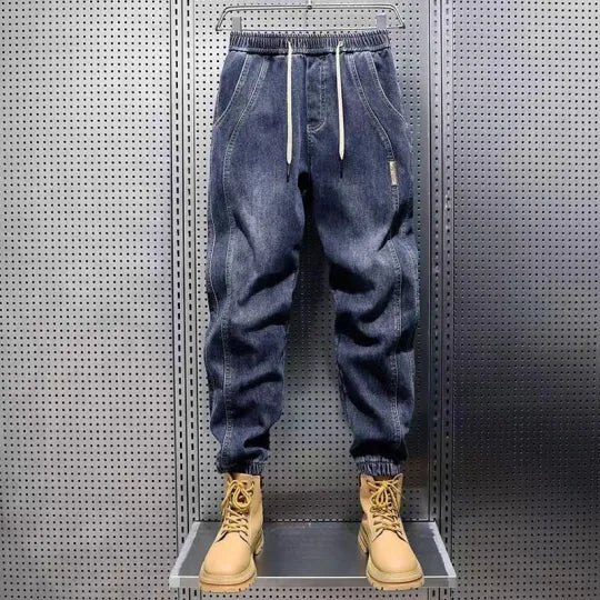 Denim-Jogger-Hosen für Männer Marineblau