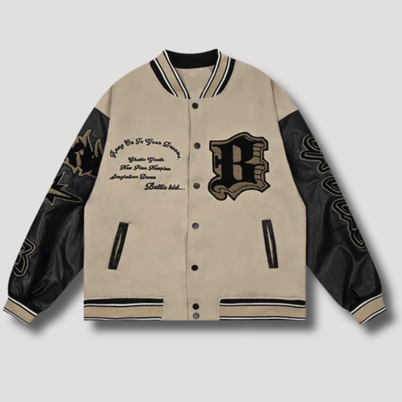 Baseball Patchwork Geborduurd Varsity Jas