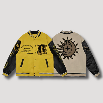 Baseball Patchwork Geborduurd Varsity Jas