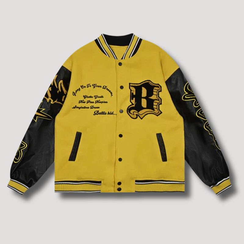 Baseball Patchwork Geborduurd Varsity Jas