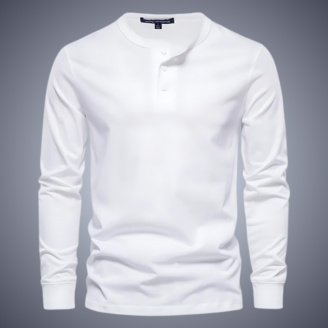 Modern henley kraag shirt met lange mouwen