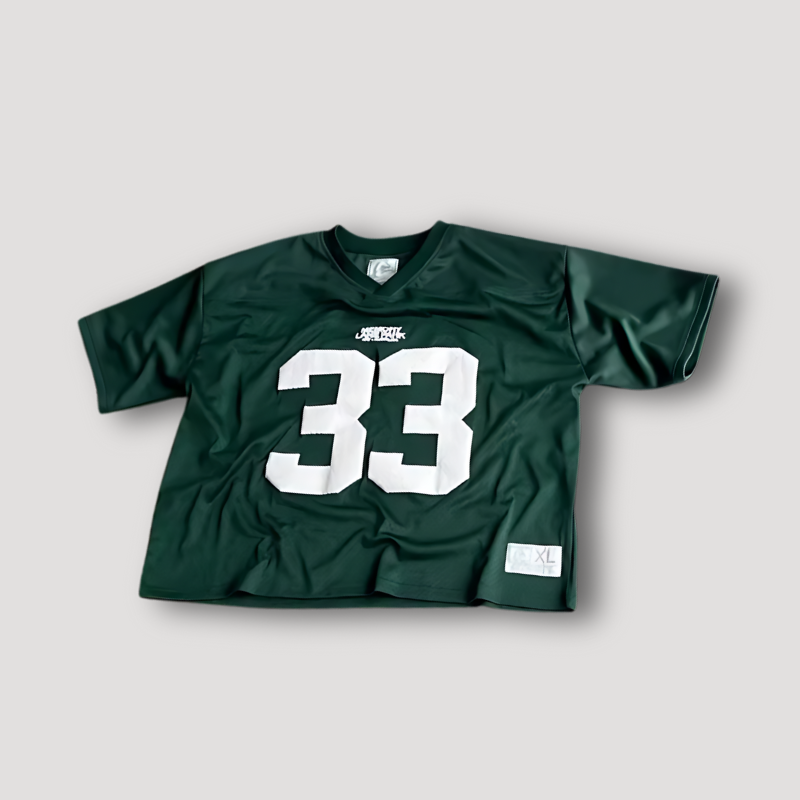 Sporty 33 Blok Stijl Graphisch Afdrukken Jersey Shirt