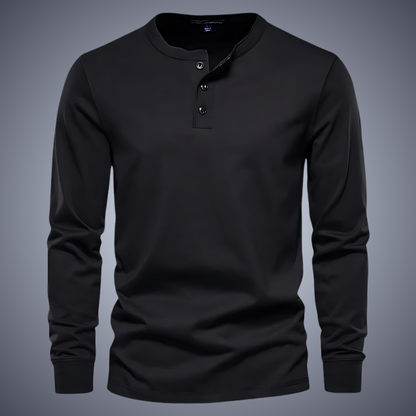 Modern henley kraag shirt met lange mouwen