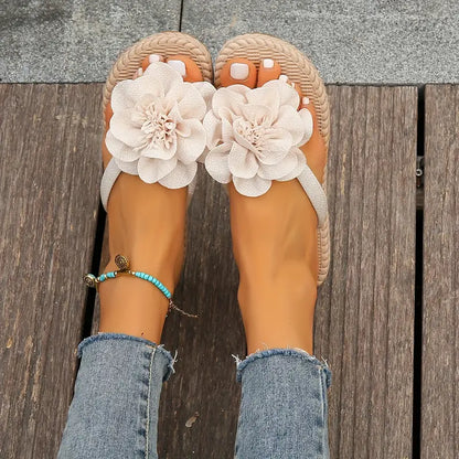 Gebloemde teenslippers voor dames | Flora