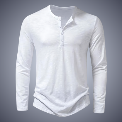 Effen henley shirt met lange mouwen