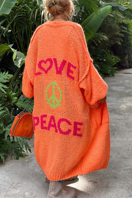 Lang, kleurrijk vest | Love and Peace