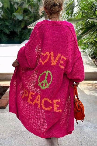 Lang, kleurrijk vest | Love and Peace