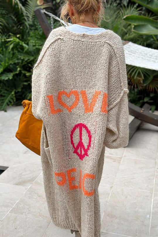 Lang, kleurrijk vest | Love and Peace