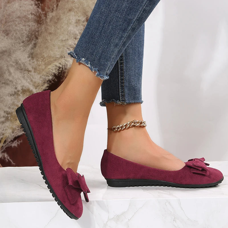 Elyssa | Strik suède flats