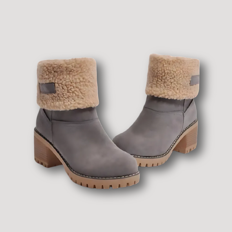 Faux Shearling Cuff Enkel Boots Dames