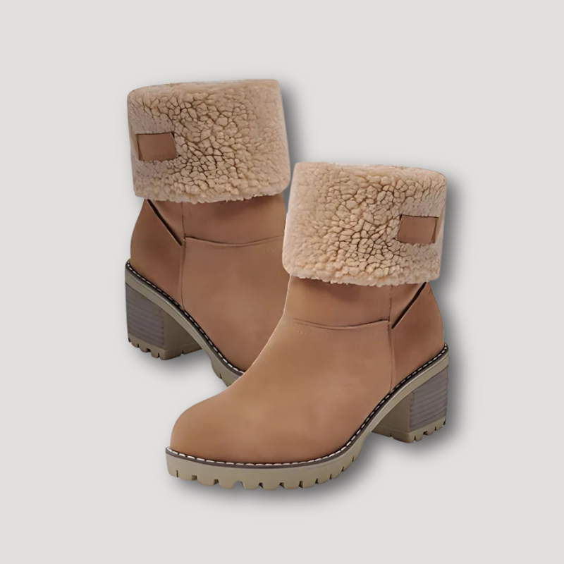 Faux Shearling Cuff Enkel Boots Dames