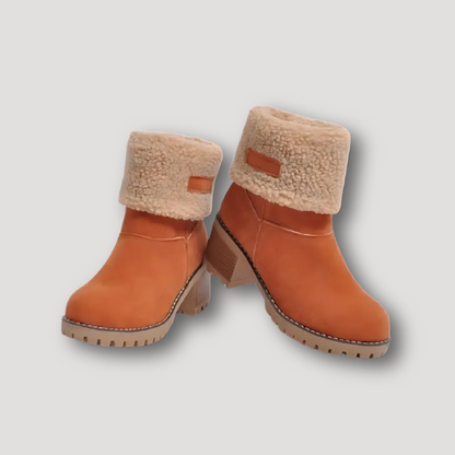 Faux Shearling Cuff Enkel Boots Dames