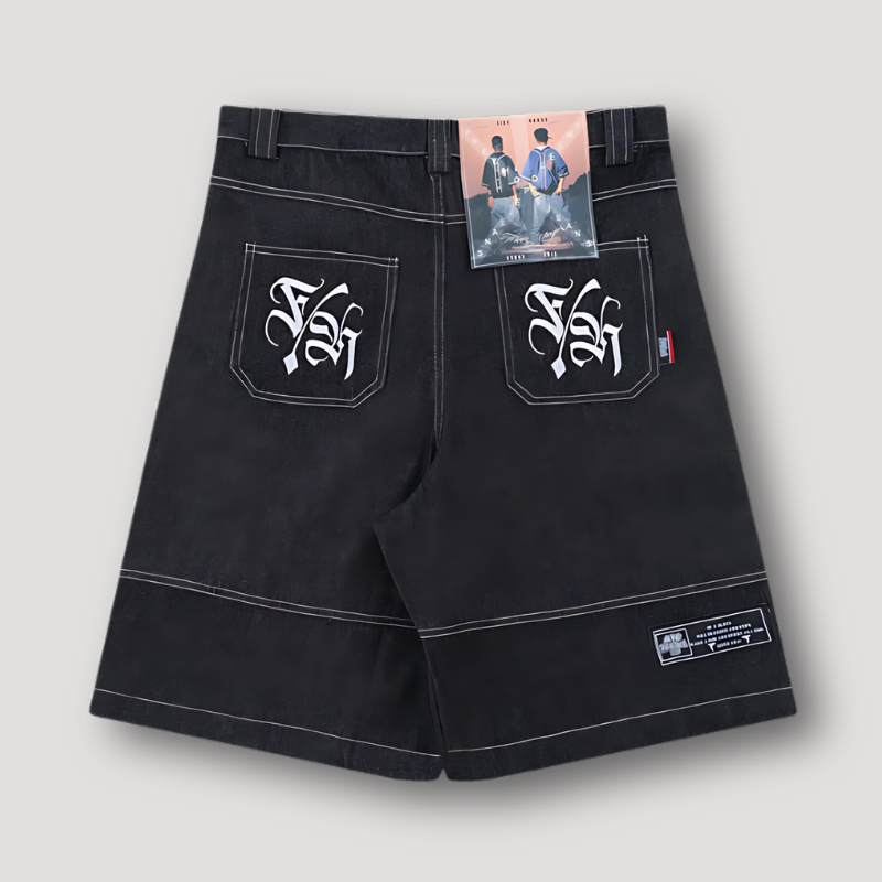 Lange Wide Leg Baggy Stijl Graffiti Jorts