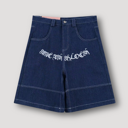 Lange Wide Leg Baggy Stijl Graffiti Jorts