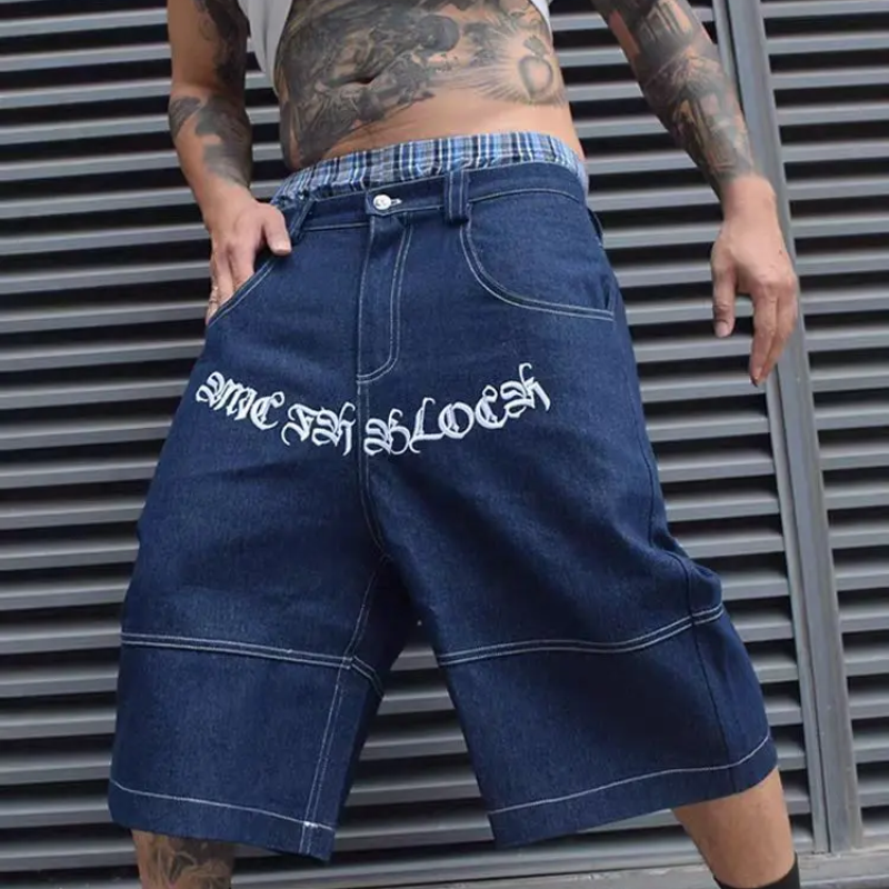 Lange Wide Leg Baggy Stijl Graffiti Jorts