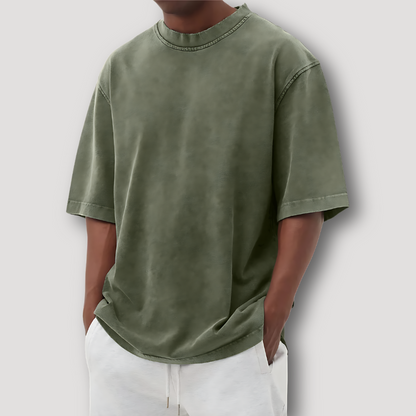 Washed Vervaagd Korte Mouw Oversized Crew Neck T Shirt