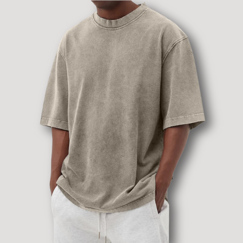 Washed Vervaagd Korte Mouw Oversized Crew Neck T Shirt