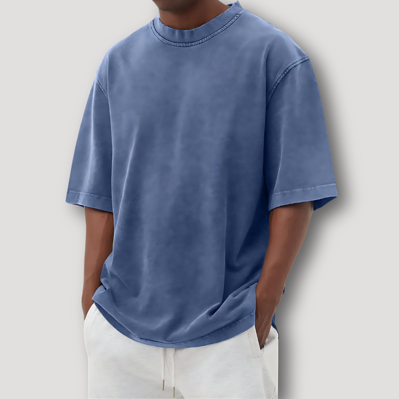 Washed Vervaagd Korte Mouw Oversized Crew Neck T Shirt