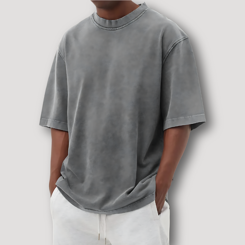 Washed Vervaagd Korte Mouw Oversized Crew Neck T Shirt