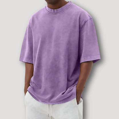 Washed Vervaagd Korte Mouw Oversized Crew Neck T Shirt