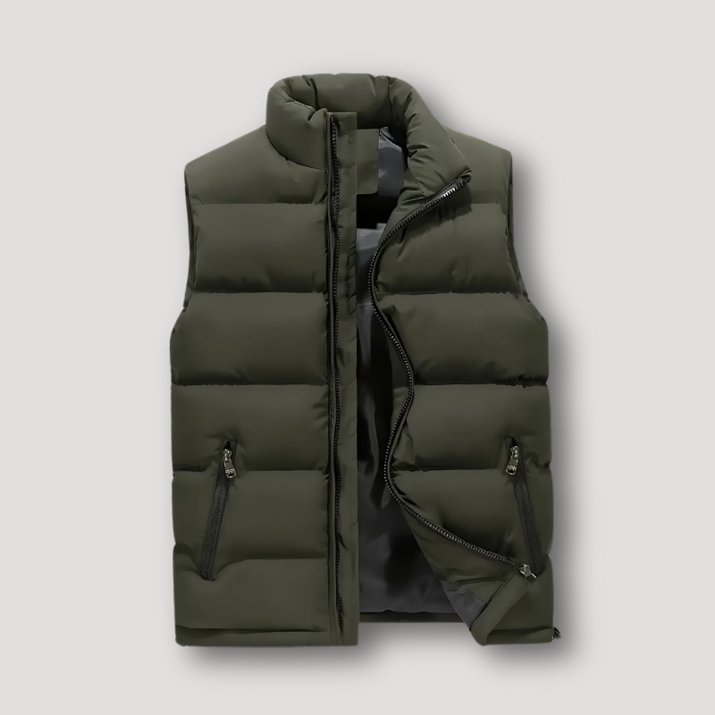 Geïsoleerd Getailleerd Fit Zip Up Padded Quilted Puffer Vest