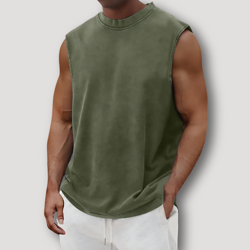 Zomer Vervaagd Crew Neck Tank Top Voor Heren