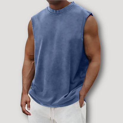 Zomer Vervaagd Crew Neck Tank Top Voor Heren