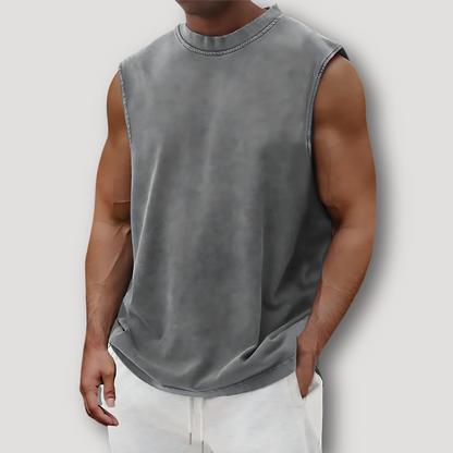 Zomer Vervaagd Crew Neck Tank Top Voor Heren