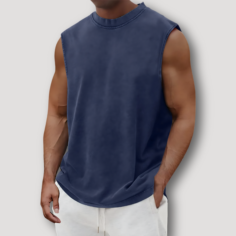 Zomer Vervaagd Crew Neck Tank Top Voor Heren