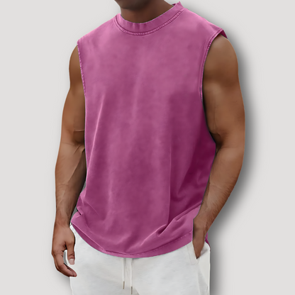 Zomer Vervaagd Crew Neck Tank Top Voor Heren