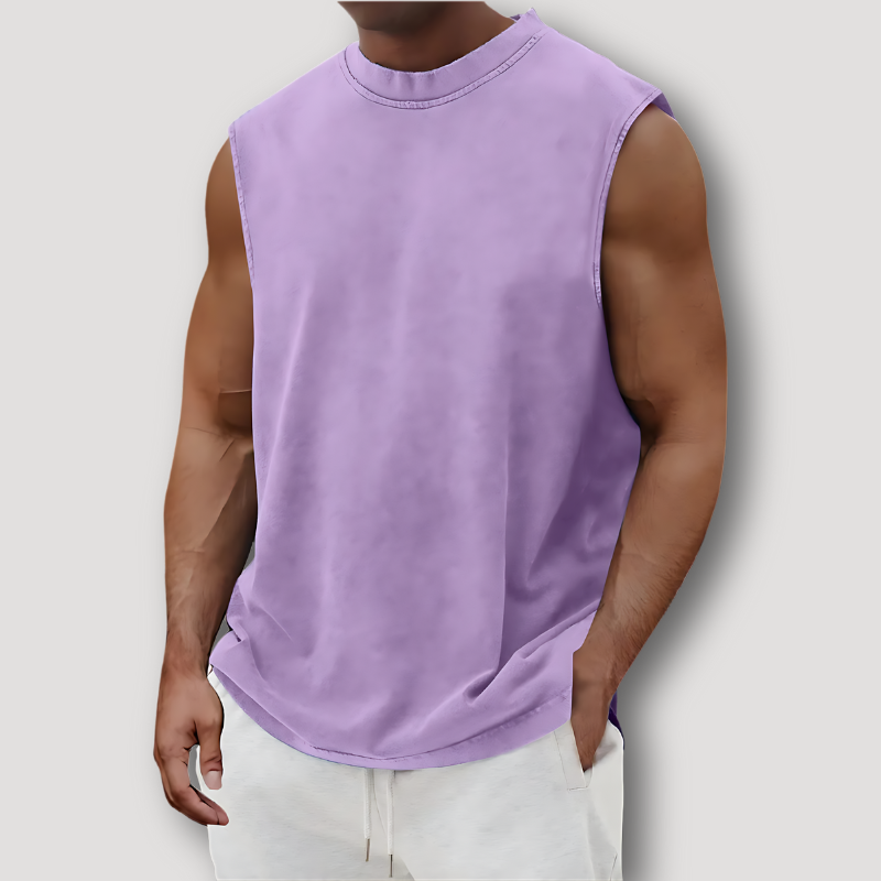 Zomer Vervaagd Crew Neck Tank Top Voor Heren