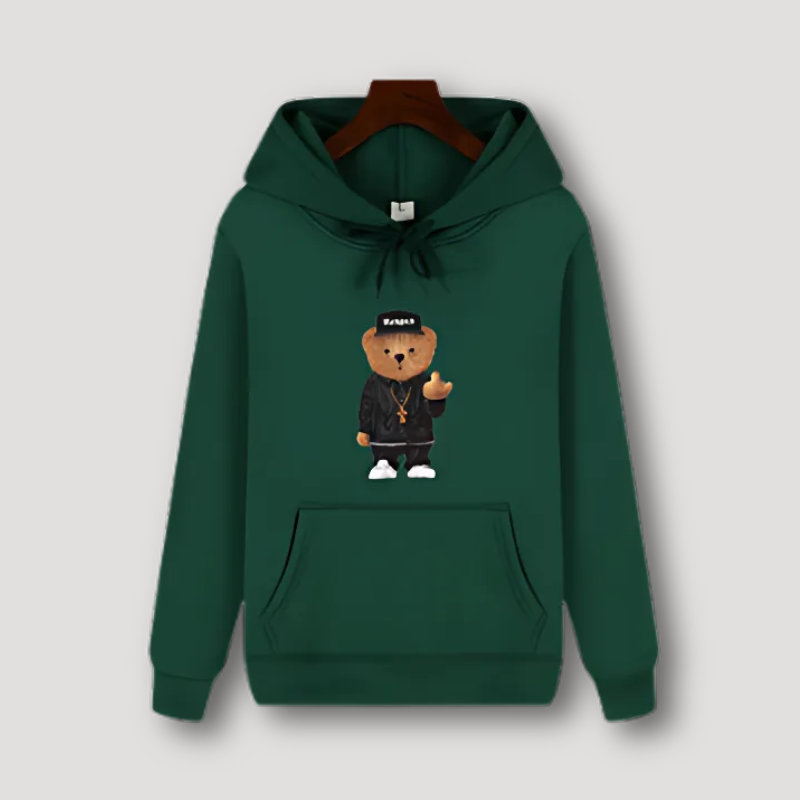 Hoodie Middelvinger Beer - Capuchon  - Katoen - Unisex