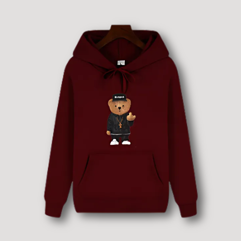Hoodie Middelvinger Beer - Capuchon  - Katoen - Unisex