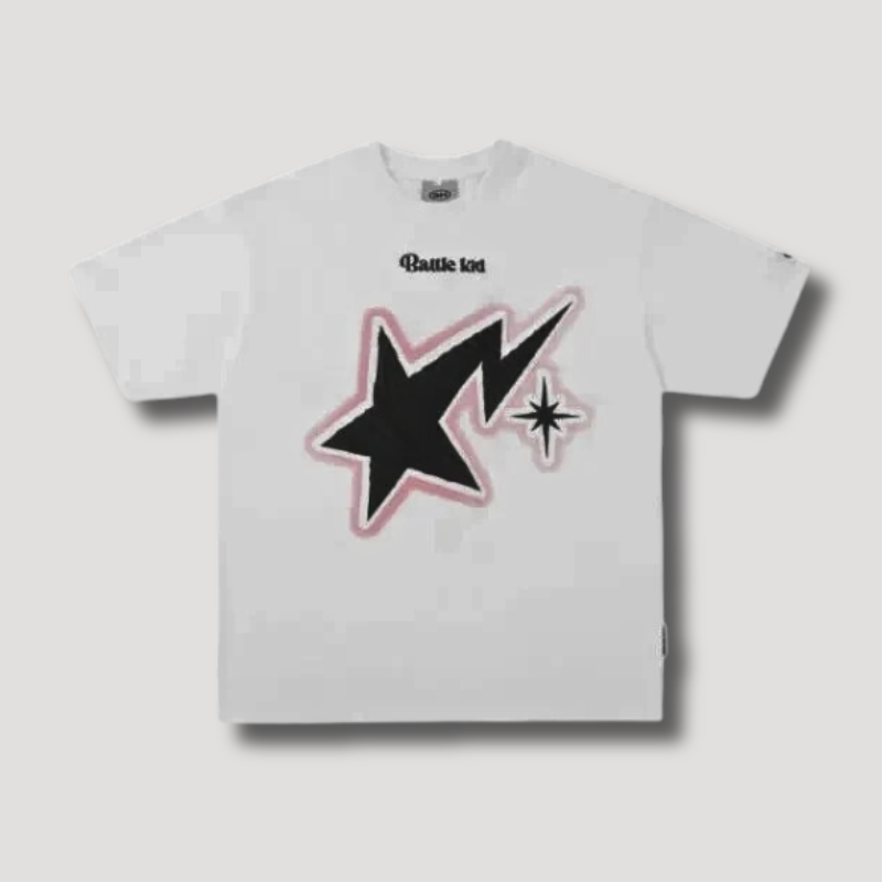 Battle Kid Bliksemschicht Ster Grafisch  Streetwear T-shirt