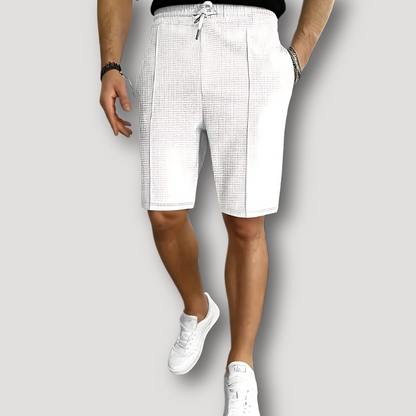 Klassiek Smart Casual Textuur Trekkoord Aangepast Shorts