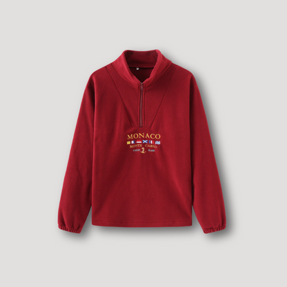 Monaco Monte Carlo Grafisch Borduren Half Zip Trui