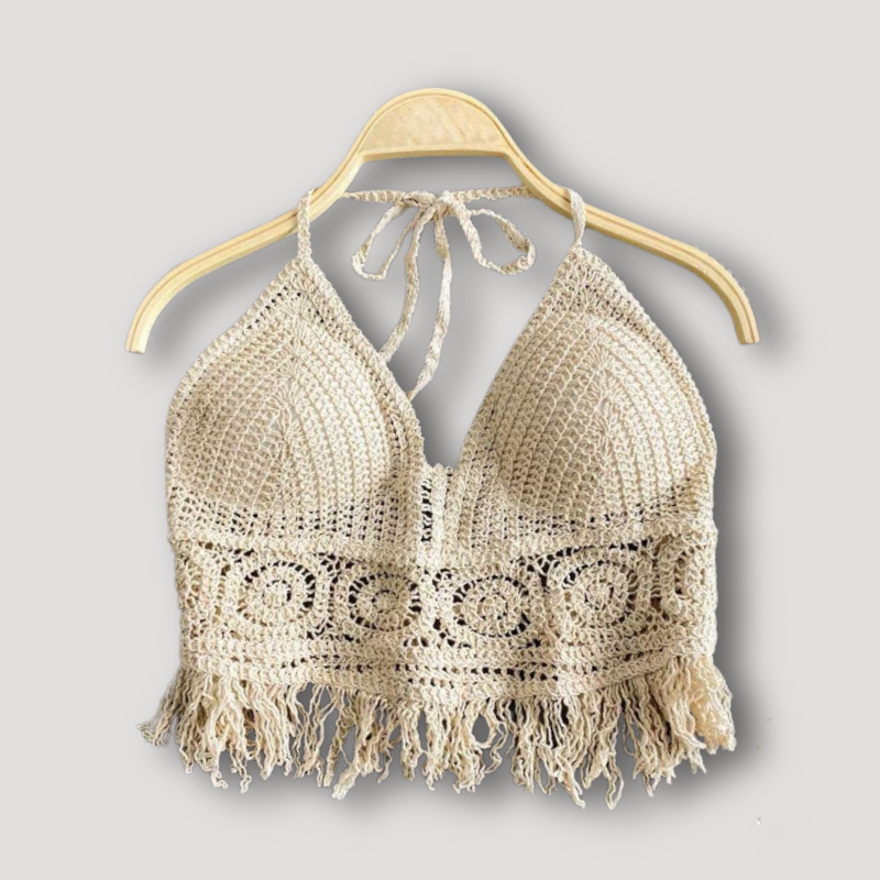 Woven Handgemaakt Boho Neckholder Gehaakt Top